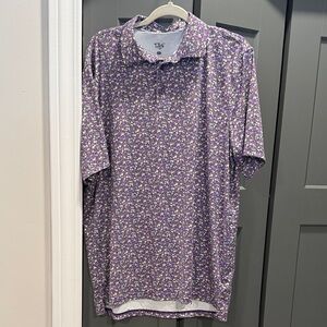 Men's 76 Purple Floral Polo Shirt